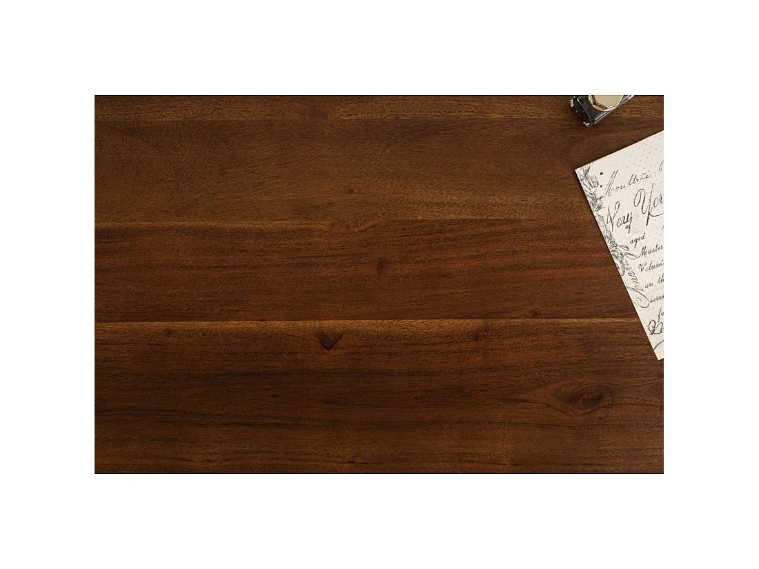 Bureau recht SKAGEN 100 cm in massief acaciahout met 2 lades en een plank - Stijl Davenport