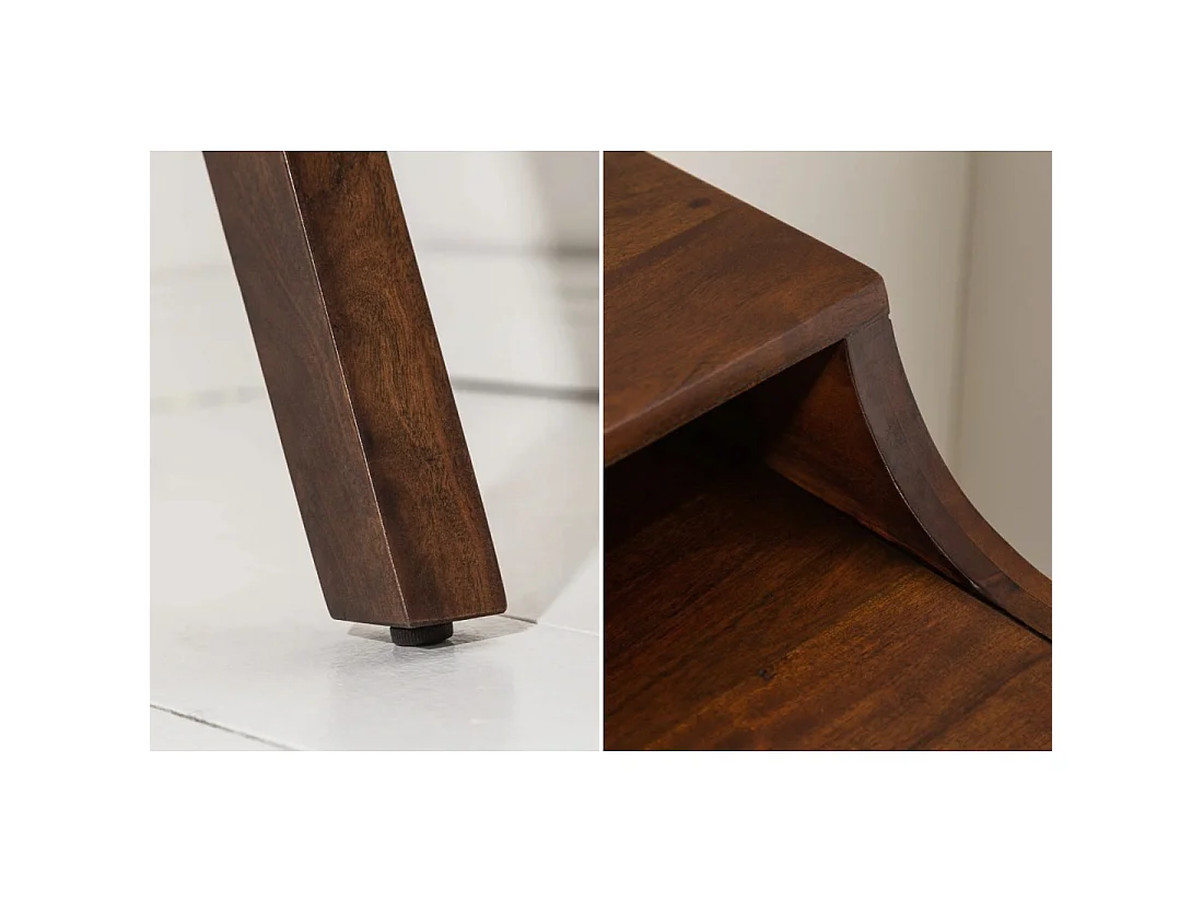 Bureau recht SKAGEN 100 cm in massief acaciahout met 2 lades en een plank - Stijl Davenport