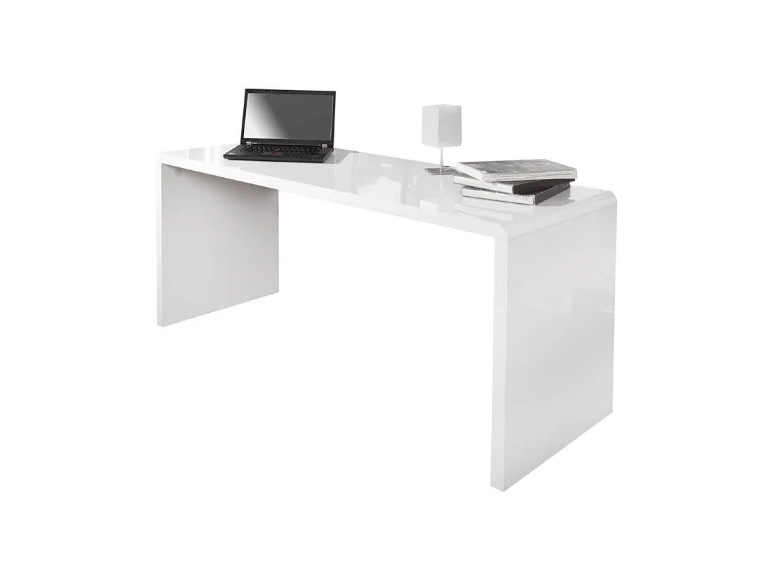 Bureau recht SVEA 160 cm glanzend wit – Groot modern design bureau