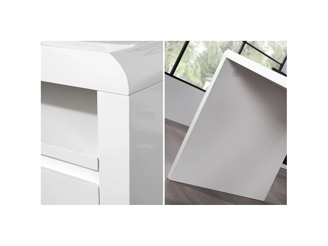 Bureau recht SVEA 160 cm glanzend wit – Groot modern design bureau
