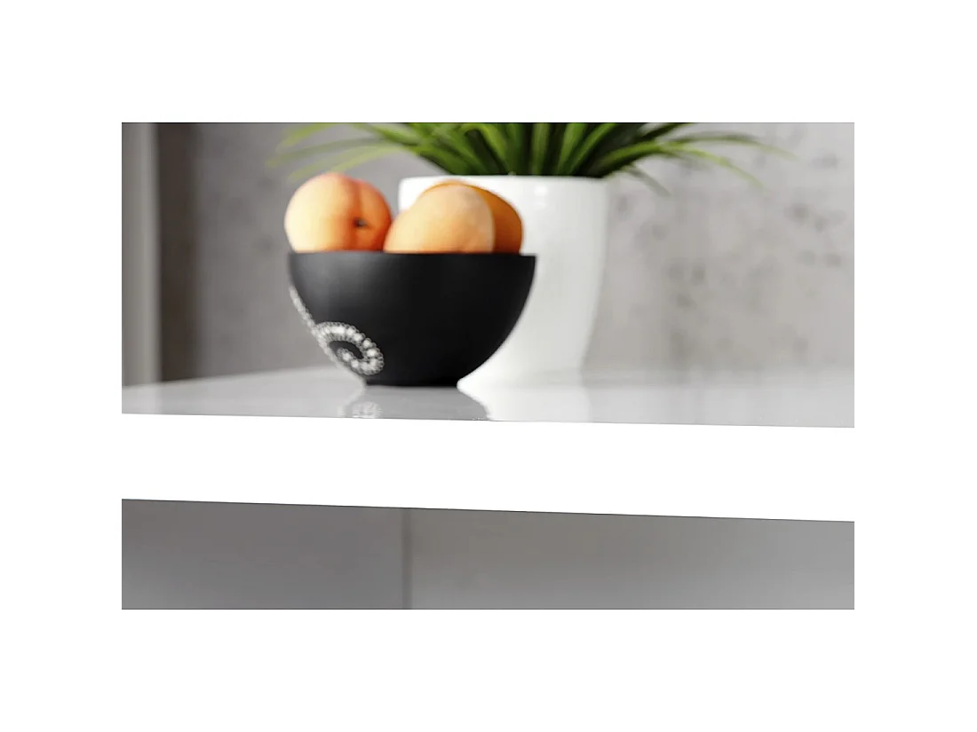 Bureau recht SVEA 140 cm hoogglans wit – Grote moderne werkruimte