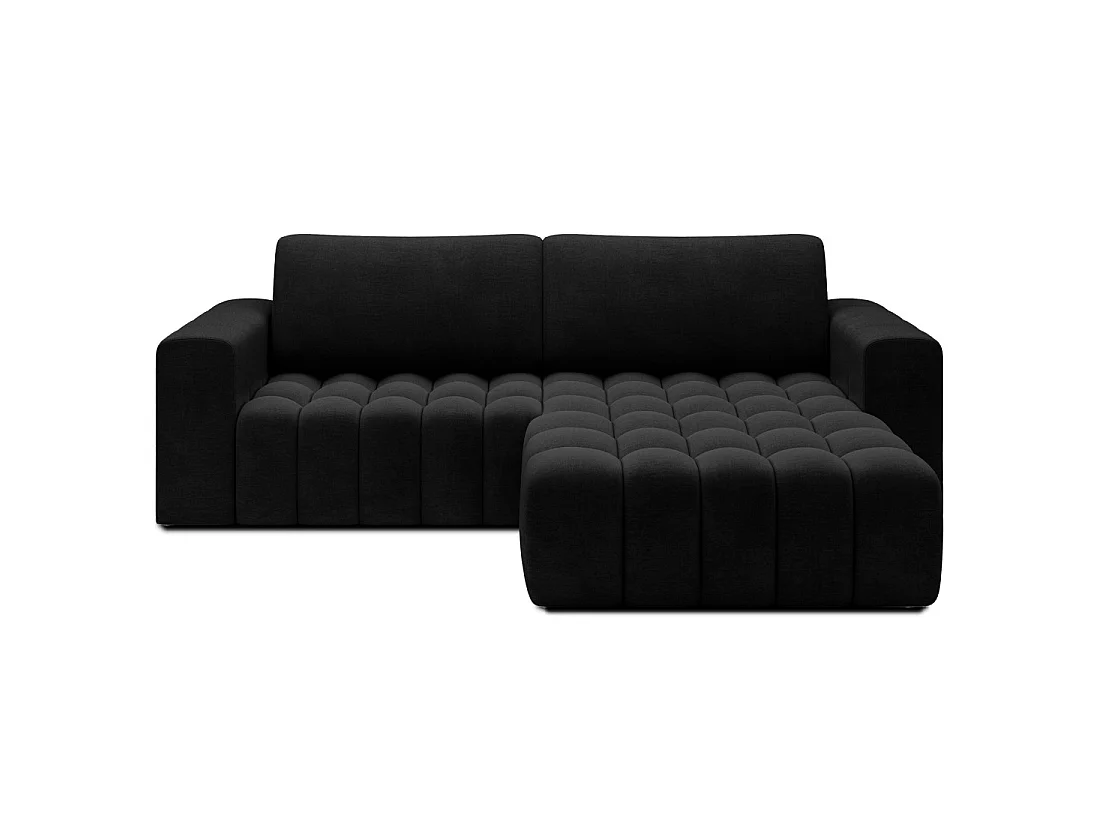 Canapé d'angle convertible DORY gris foncé 250 cm avec coffre de rangement angle droit