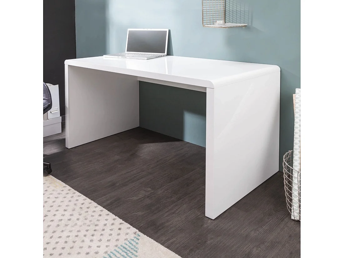 Bureau recht SVEA 120 cm glanzend wit – Strak en modern design