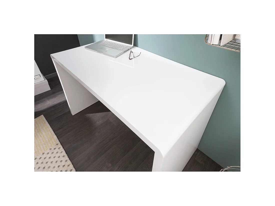 Bureau recht SVEA 120 cm glanzend wit – Strak en modern design