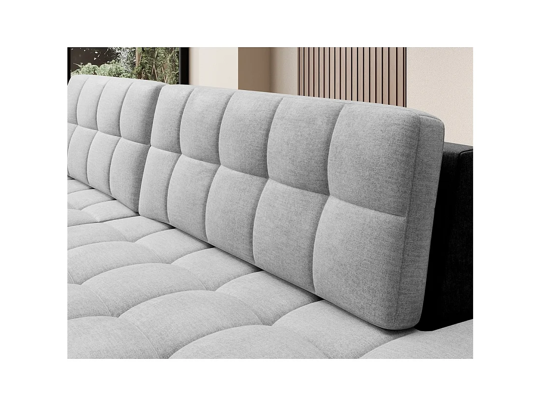 Canapé d'angle convertible CUBITO gris et noir 240 cm avec coffre de rangement