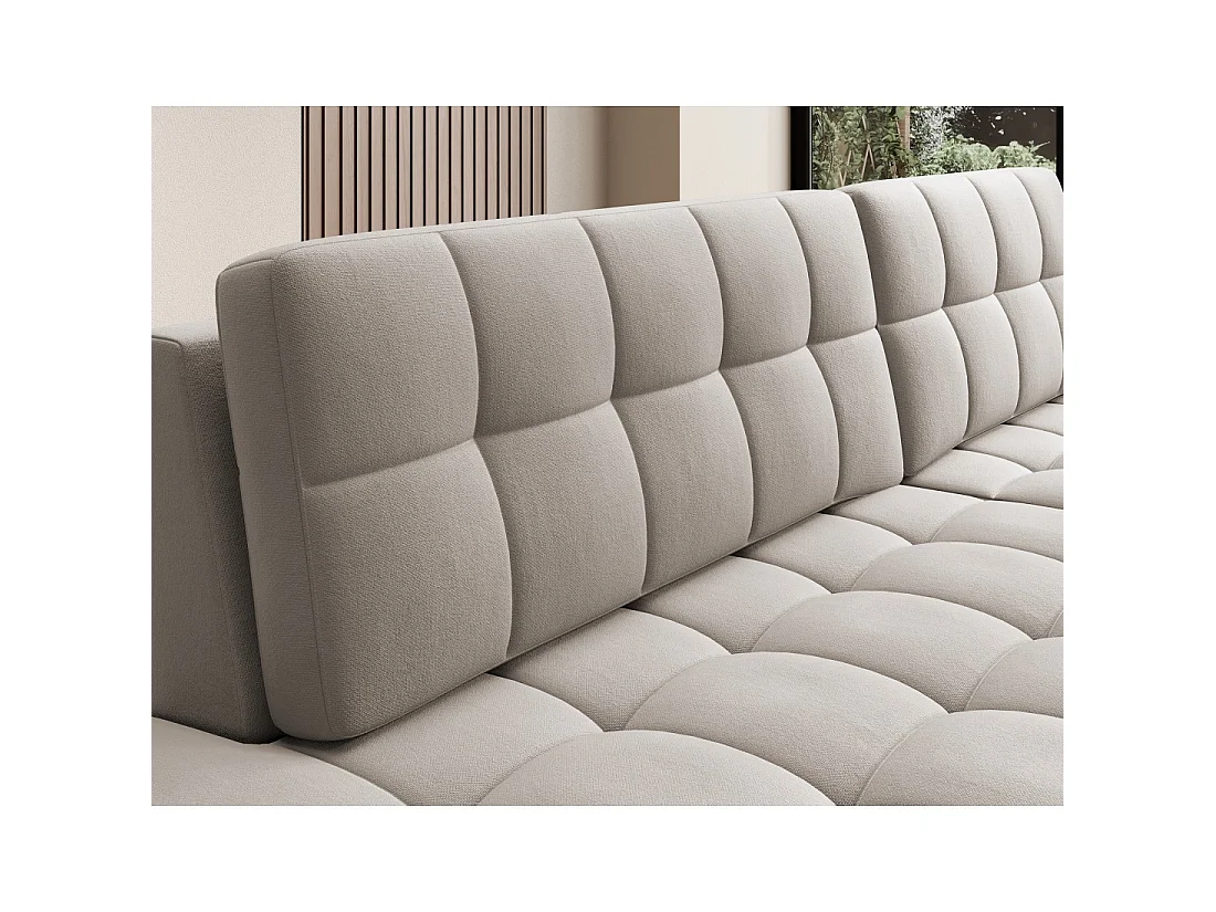 Canapé d'angle convertible CUBITO beige 240 cm avec coffre et couchage