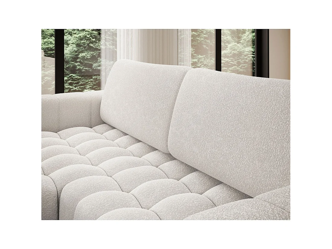 Canapé d'angle convertible DORY gris clair 250 cm avec coffre de rangement angle droit