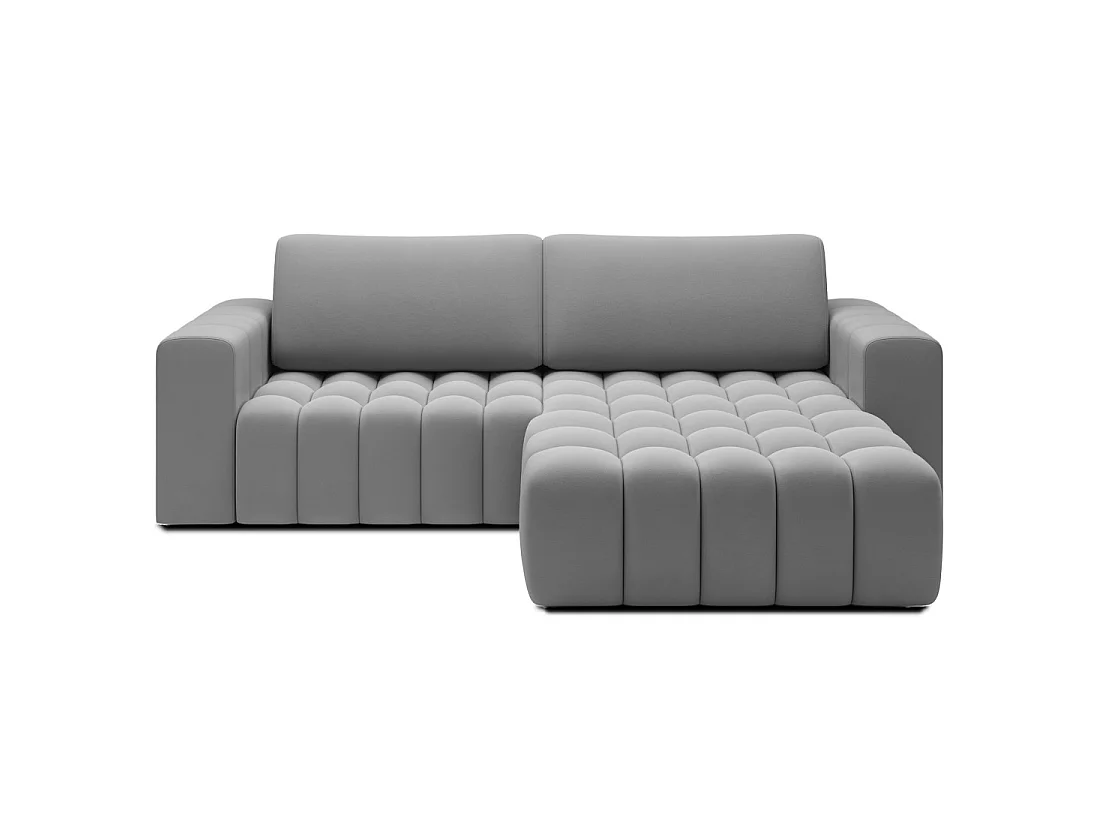 Canapé d'angle convertible DORY gris foncé 250 cm avec coffre de rangement angle droit
