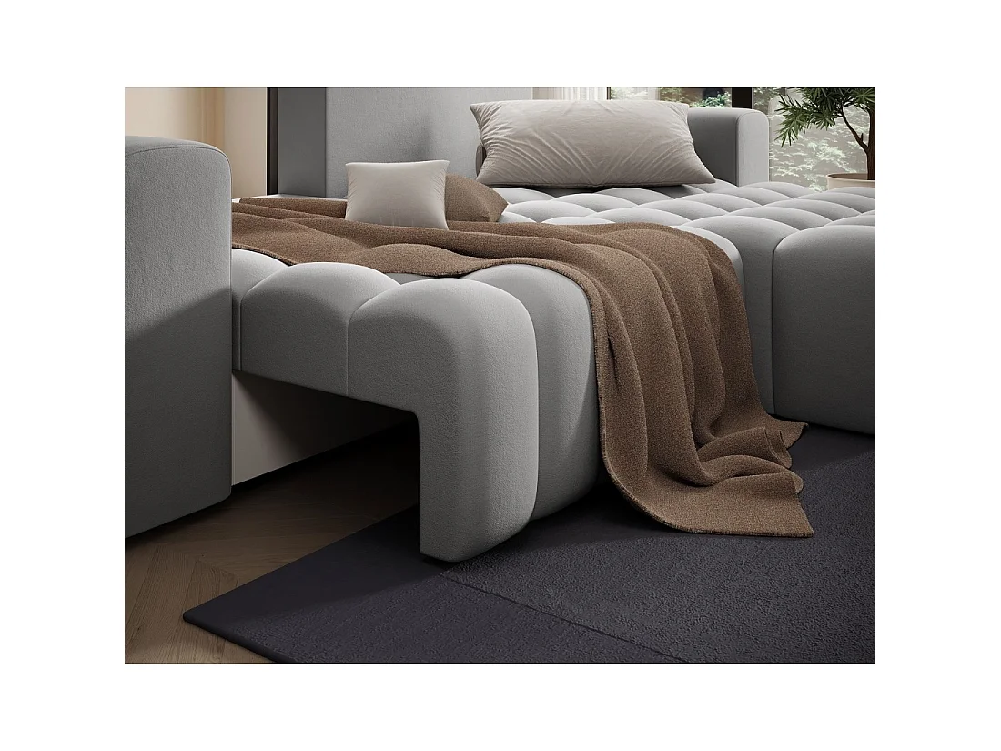 Canapé d'angle convertible DORY gris foncé 250 cm avec coffre de rangement angle droit