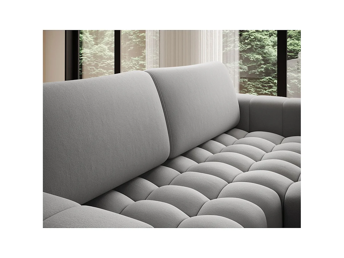 Canapé d'angle convertible DORY gris foncé 250 cm avec coffre de rangement angle droit