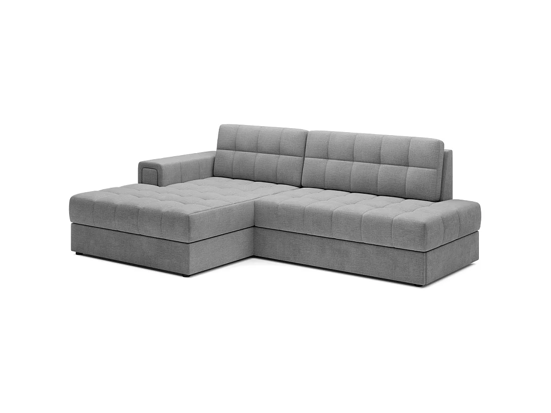 Canapé d'angle convertible CUBITO gris foncé 240 cm avec coffre de rangement angle gauche
