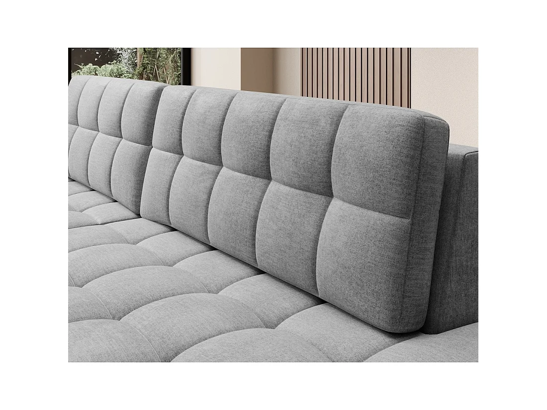 Canapé d'angle convertible CUBITO gris foncé 240 cm avec coffre de rangement angle gauche