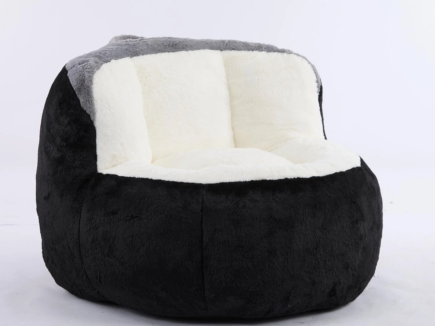 LoomyCoz Pouf Géant Salon en Fausse Fourrure Multicolore | Fauteuil Pouf Moelleux Mousse Haute Densité | Pouf Poire Design Cocooning Adulte Enfant