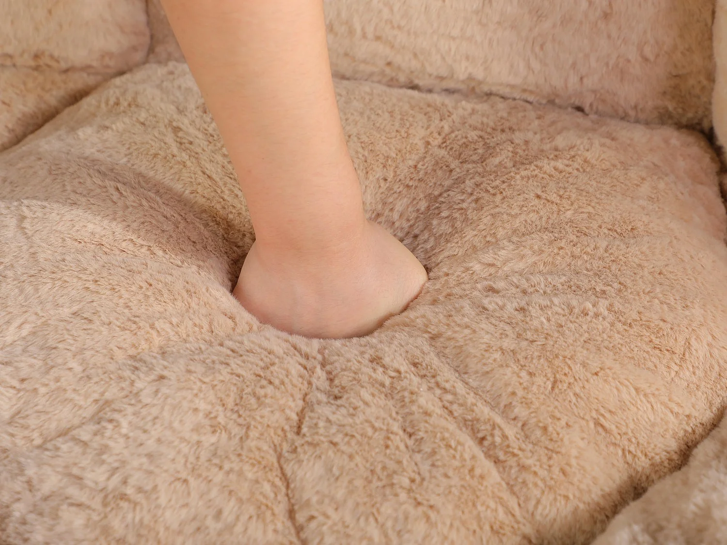 LoomyCoz Pouf Géant Salon en Fausse Fourrure Multicolore | Fauteuil Pouf Moelleux Mousse Haute Densité | Pouf Poire Design Cocooning Adulte Enfant