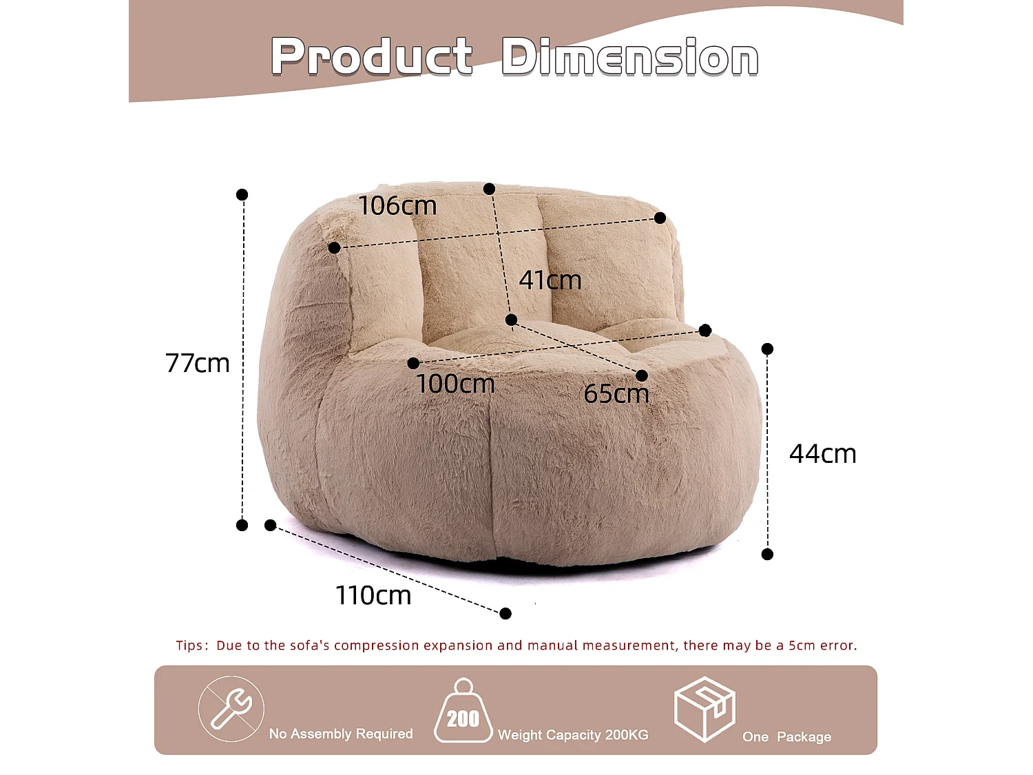 LoomyCoz Pouf Géant Salon en Fausse Fourrure Multicolore | Fauteuil Pouf Moelleux Mousse Haute Densité | Pouf Poire Design Cocooning Adulte Enfant