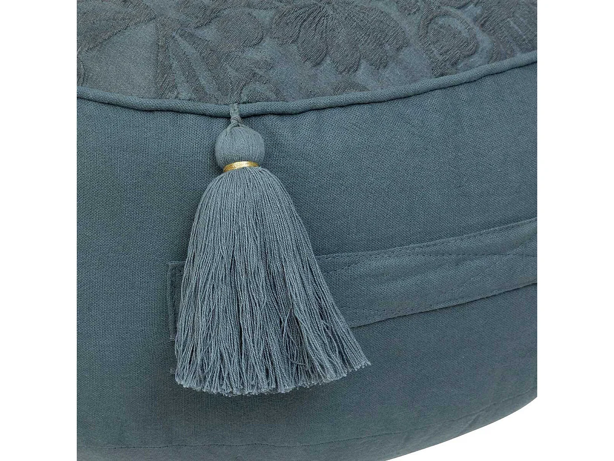 Coussin de Sol Pompons "Little Cottage" 43cm Bleu