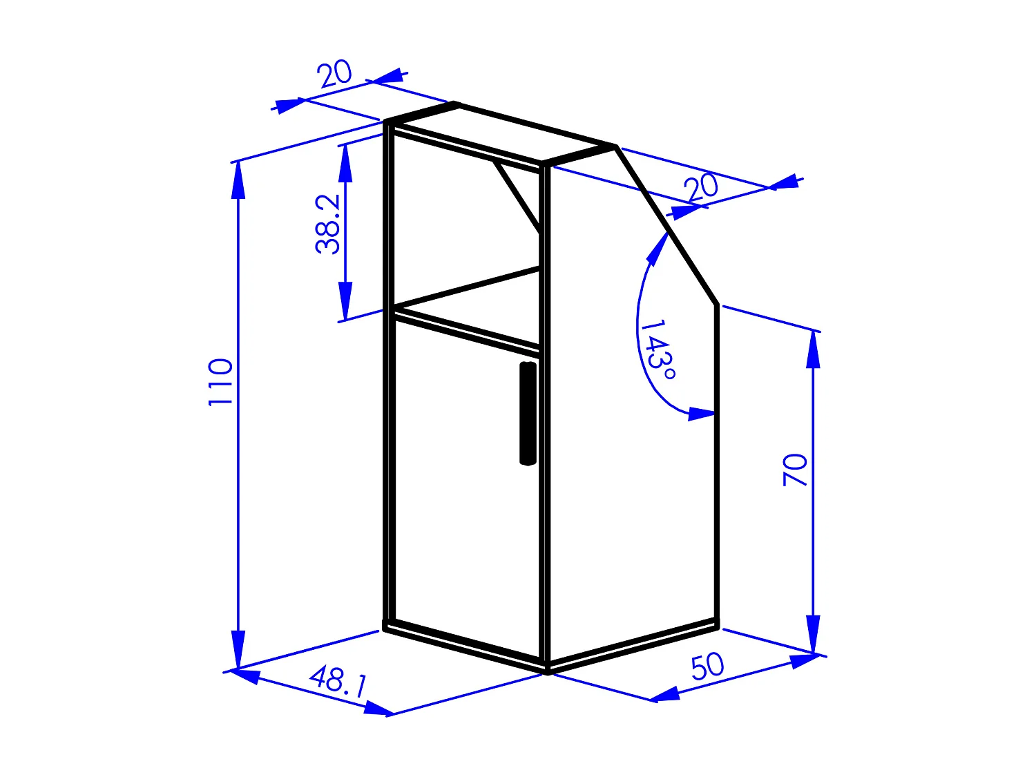 Meuble sous pente 6 portes et 2 niches - Coloris : Naturel - ADEZIO