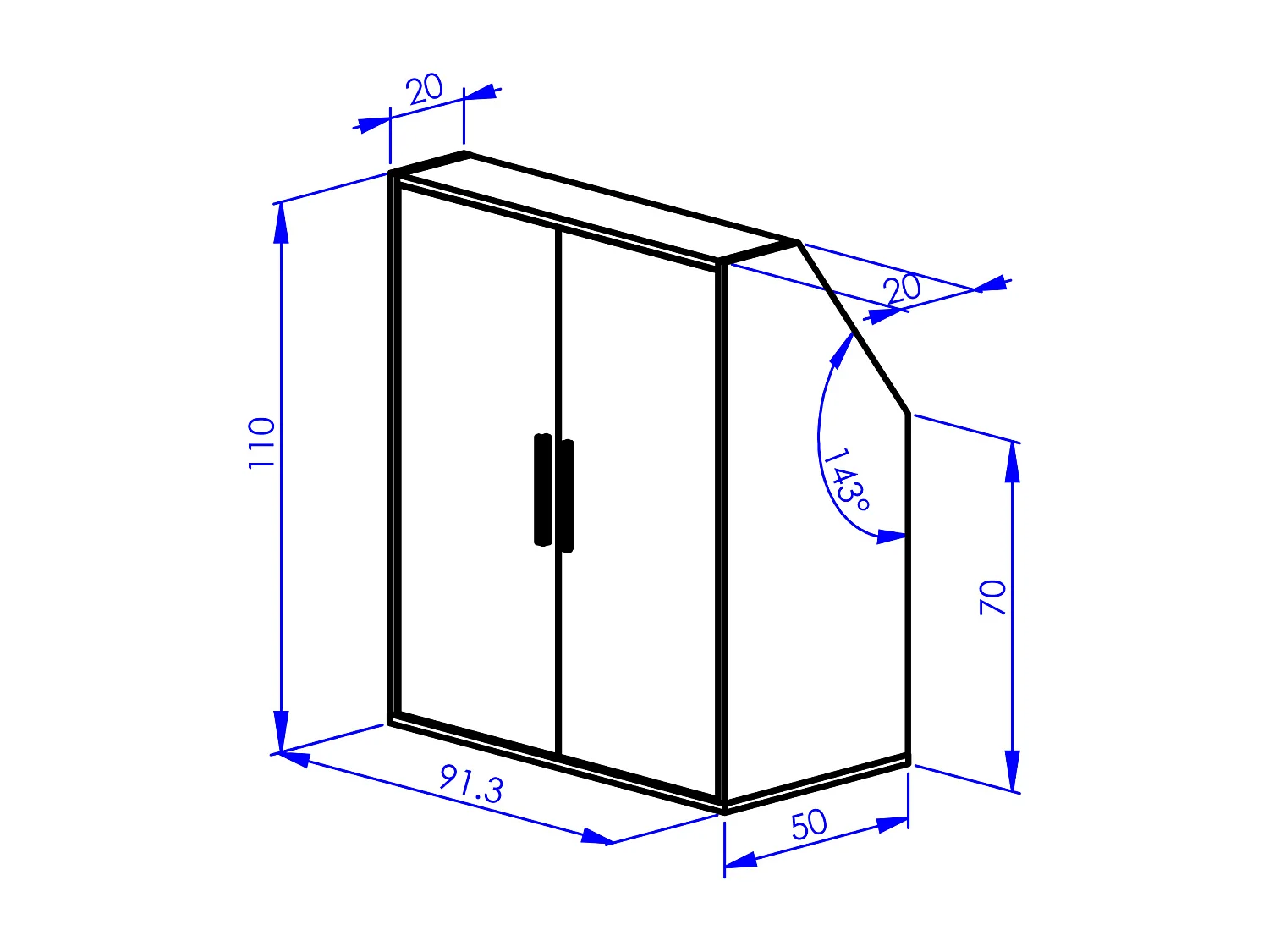 Meuble sous pente 6 portes et 2 niches - Coloris : Naturel - ADEZIO