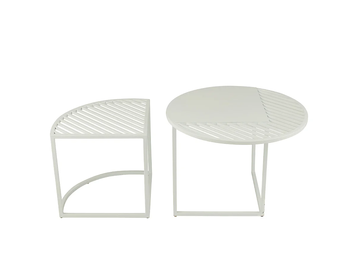 Lot de 2 Tables d'Appoint de Jardin "Celie" 60cm Blanc