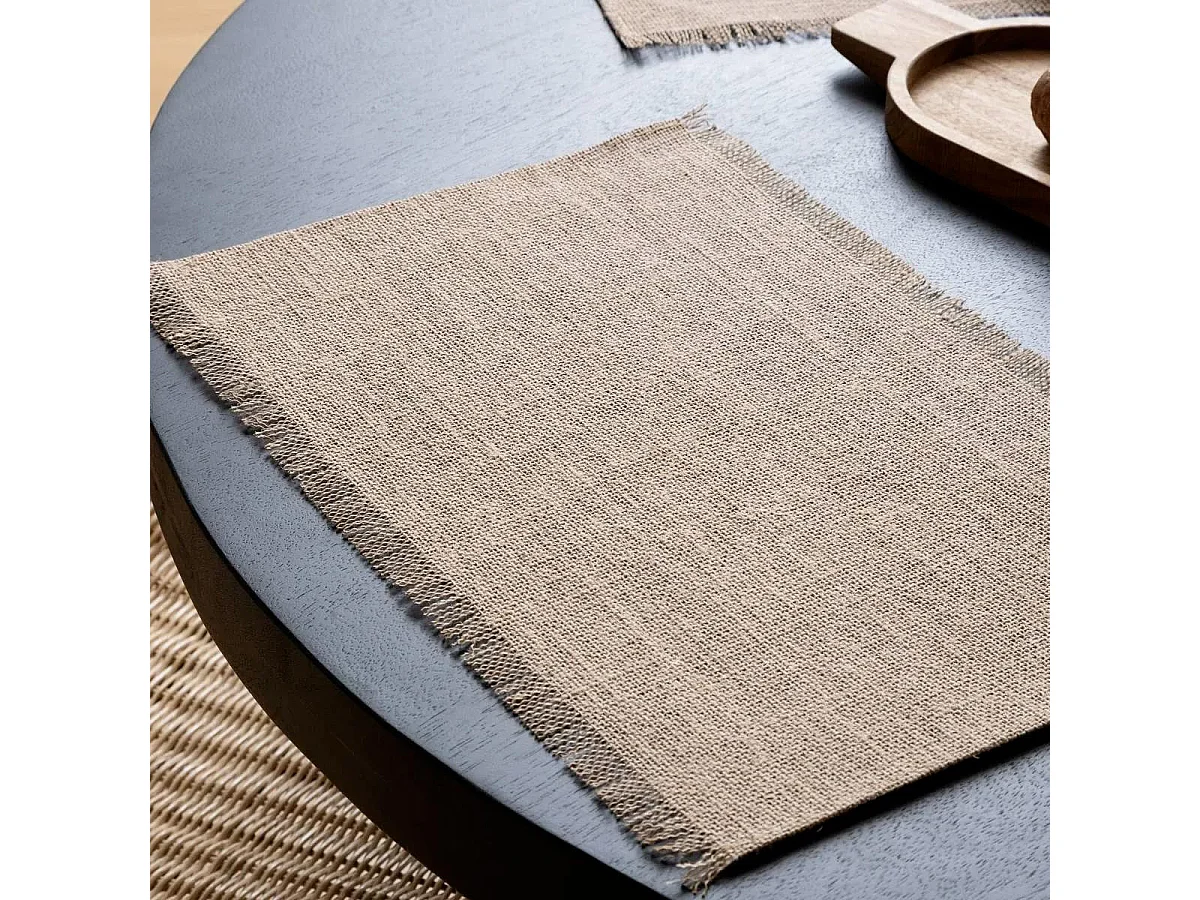 Set de Table en Jute "Frange" 30x45cm Naturel