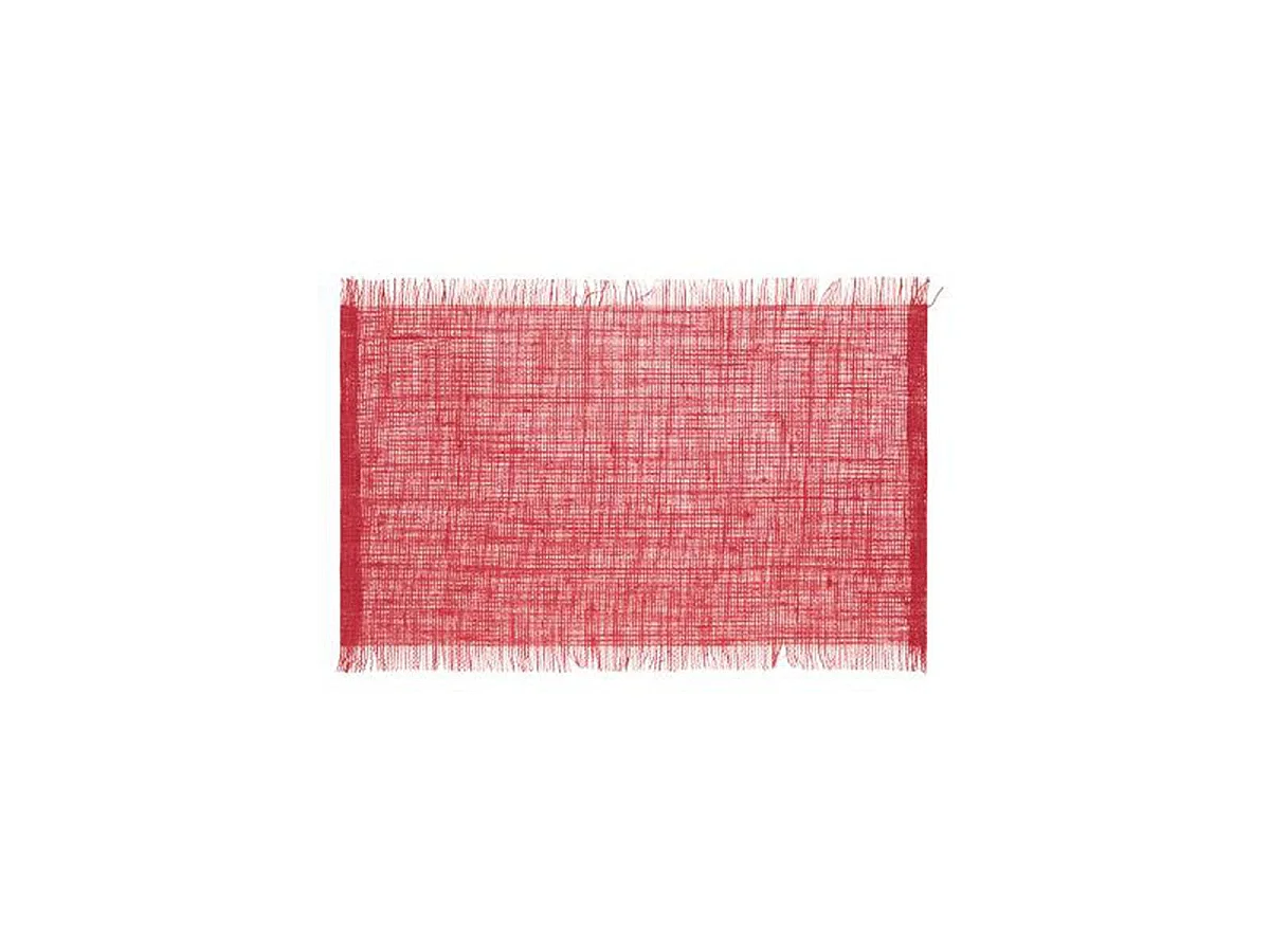 Set de Table en Jute "Frange" 30x45cm Rouge
