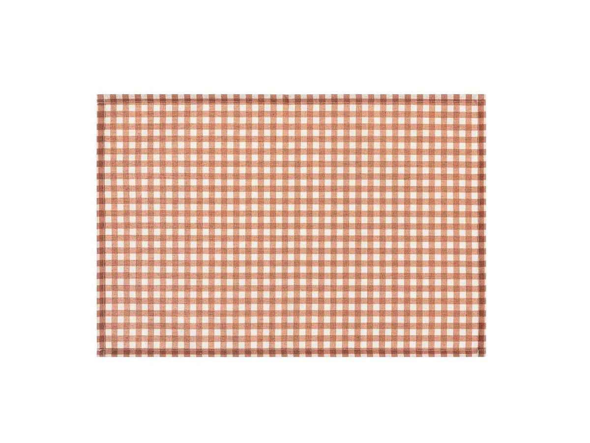 Set de Table à Carreaux "The Floral" 30x45cm Rouge Grenat