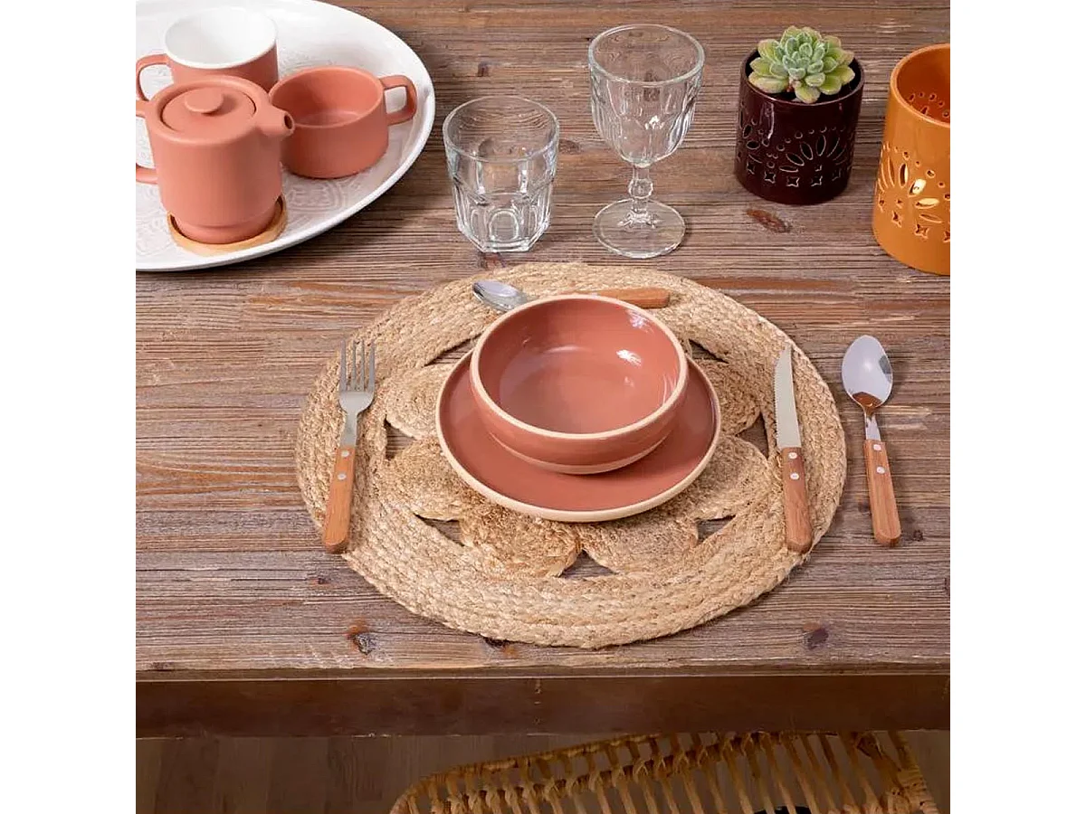 Set de Table en Jute "Ajouré" 38cm Naturel