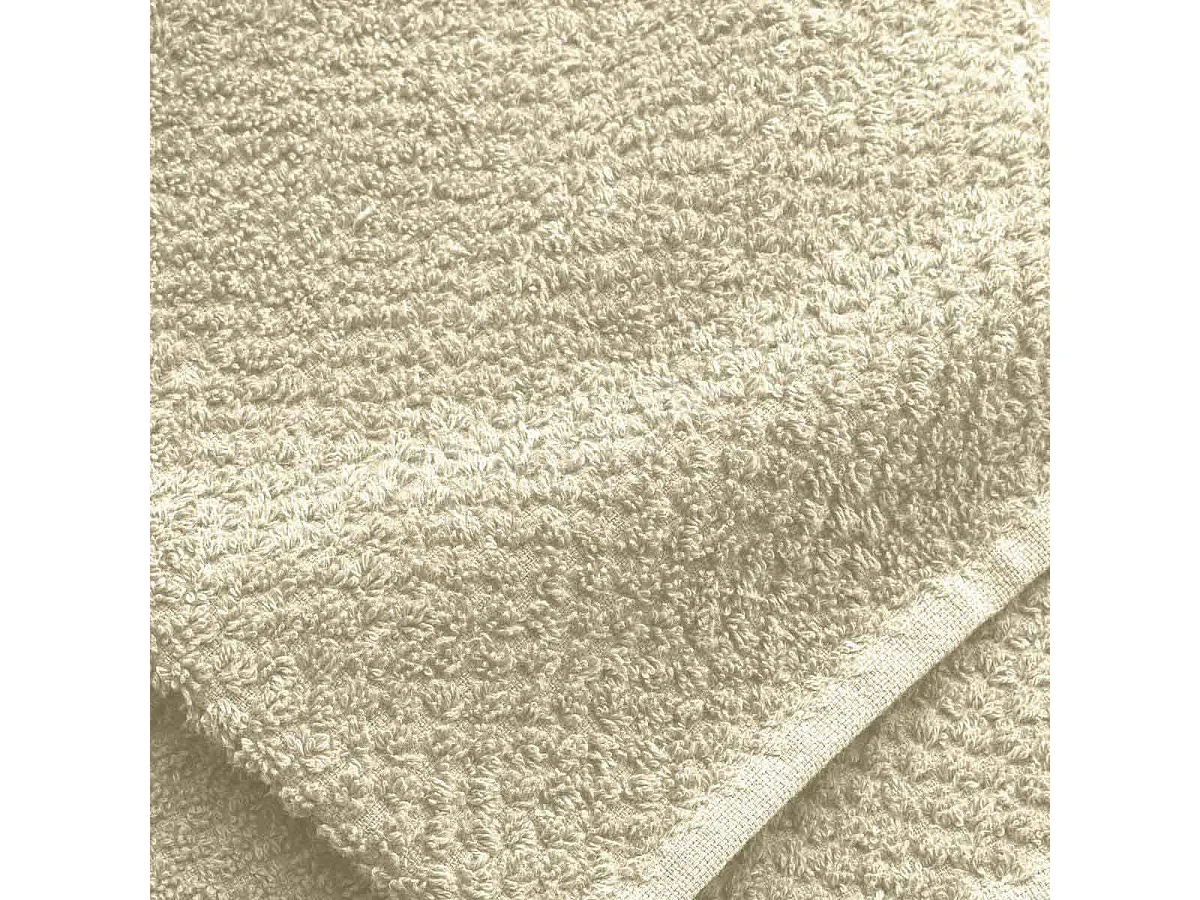 Lot de 2 Essuie-mains "Gourmet" 50x50cm Naturel & Blanc