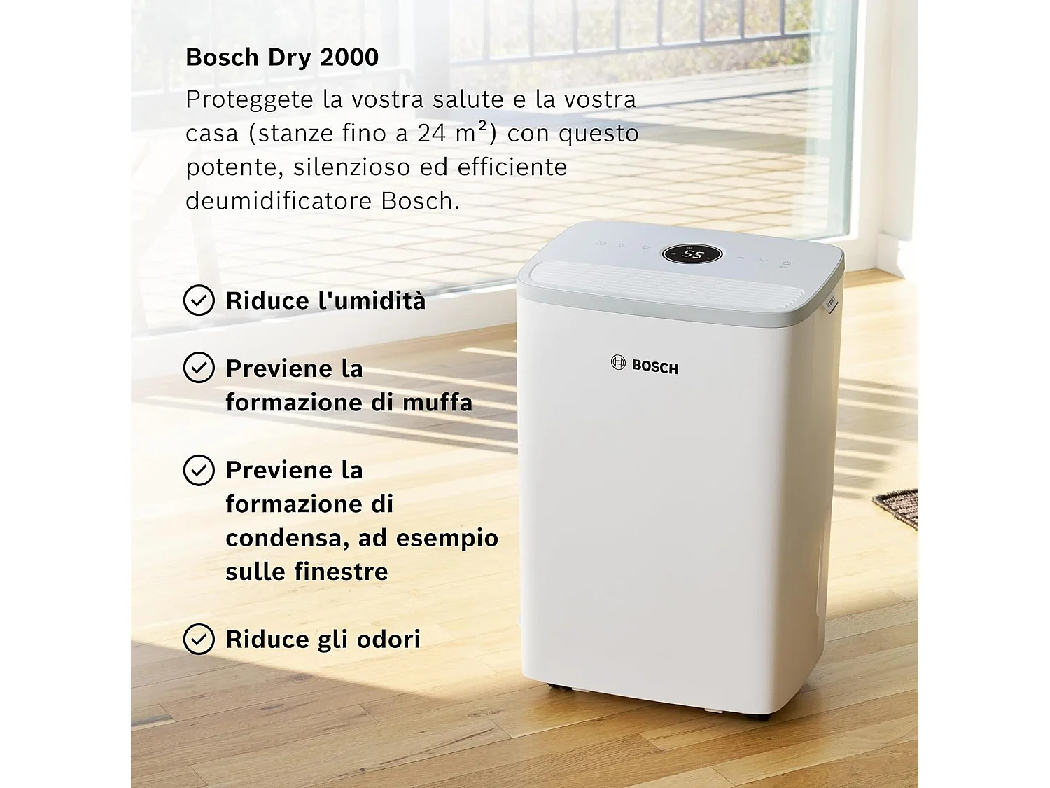 Bosch Dry 2000 2,5 L 38 dB Blanc