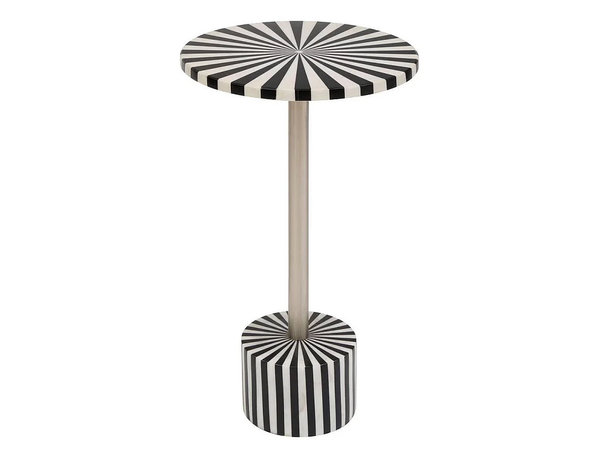 Table d'Appoint Design "Nema" 36cm Noir & Blanc
