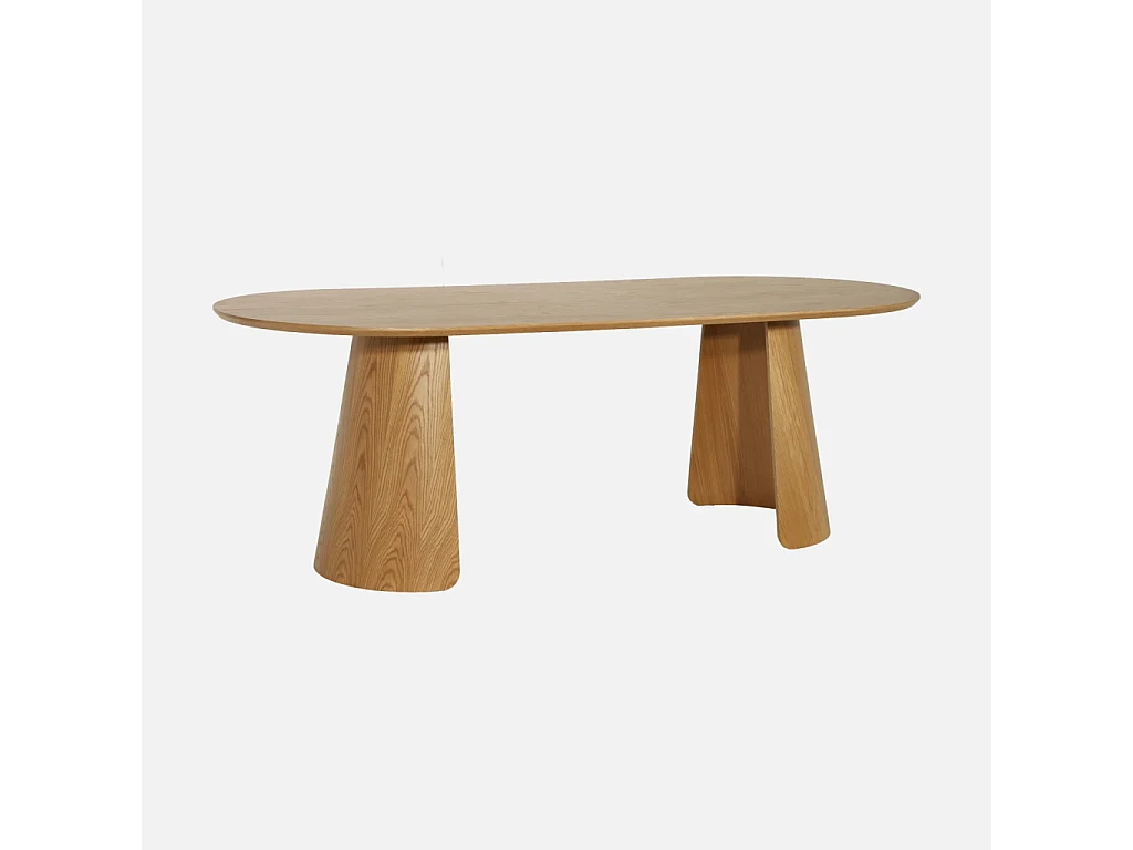 Table à manger oblongue décor bois 8 places chêne - Mathilde