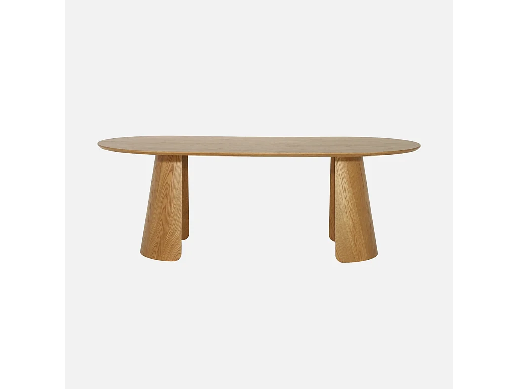 Table à manger oblongue décor bois 8 places chêne - Mathilde