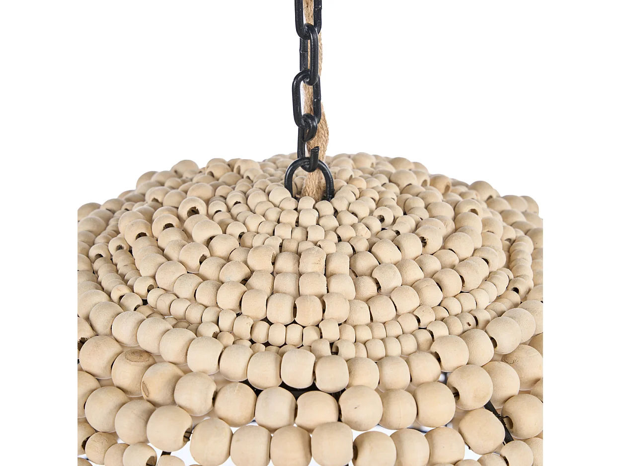 The Wooden Bead Dome Pendant - Natural