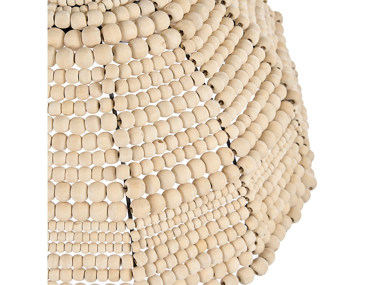 The Wooden Bead Dome Pendant - Natural