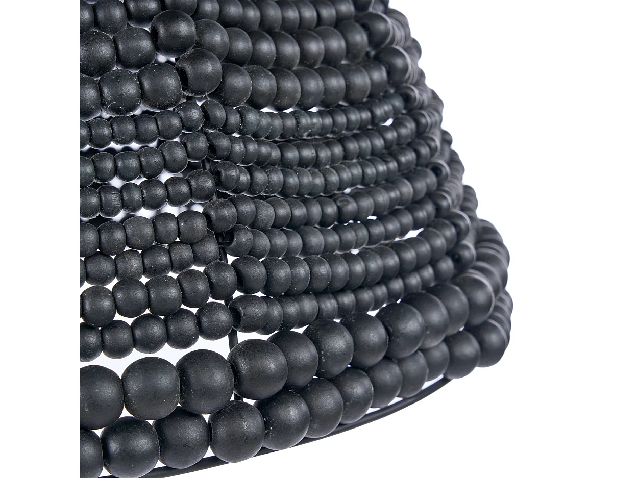 The Wooden Bead Dome Pendant - Black