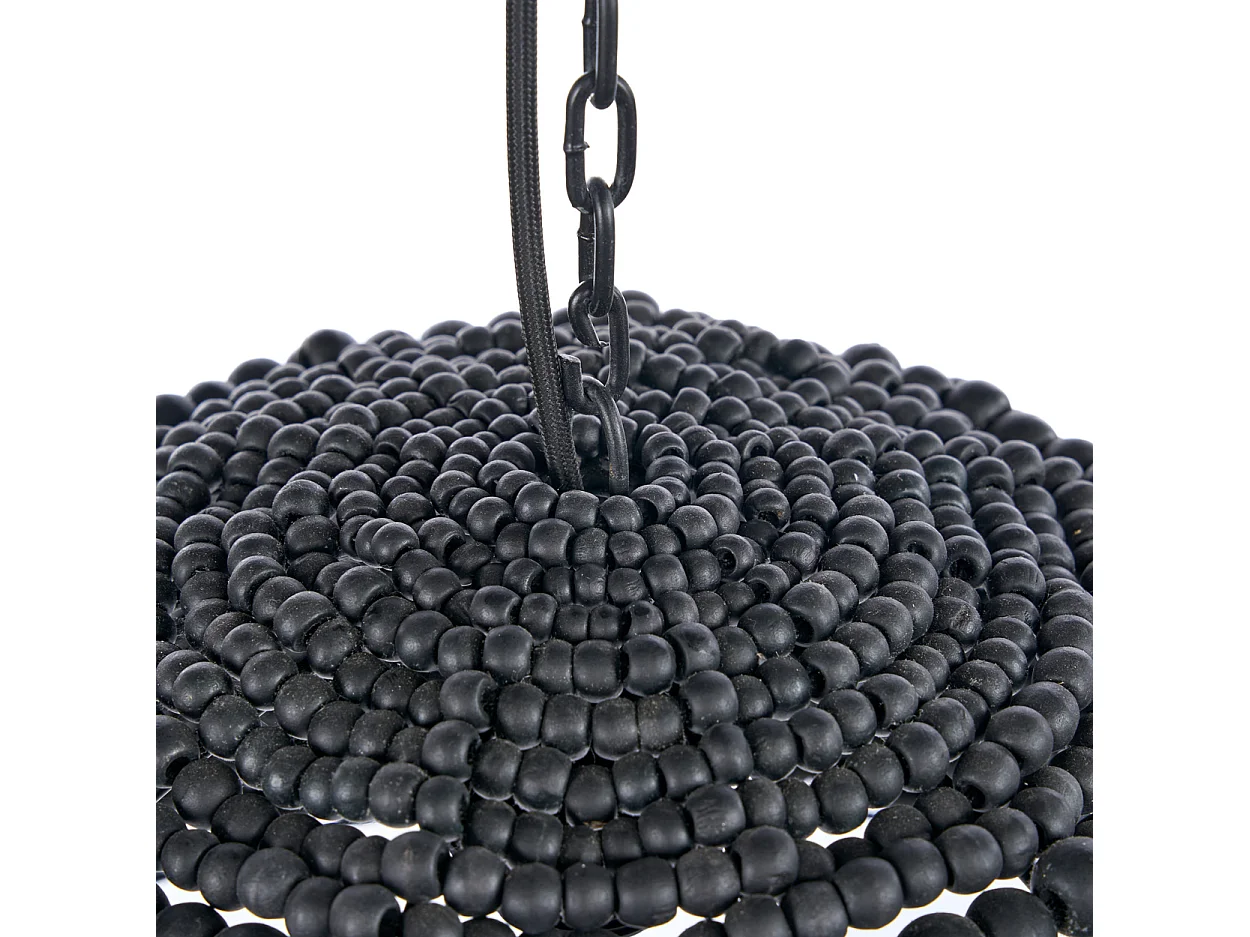 The Wooden Bead Dome Pendant - Black