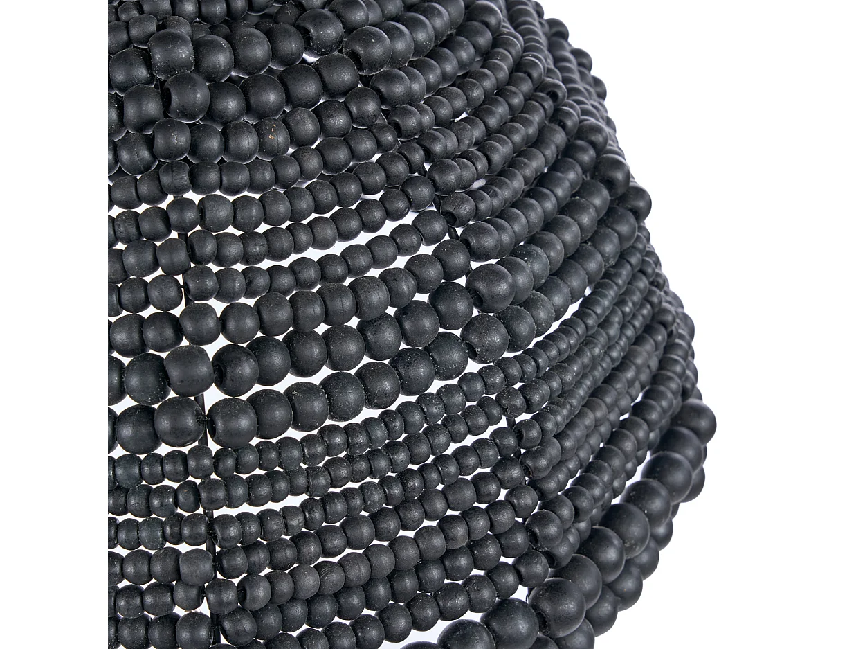 The Wooden Bead Dome Pendant - Black