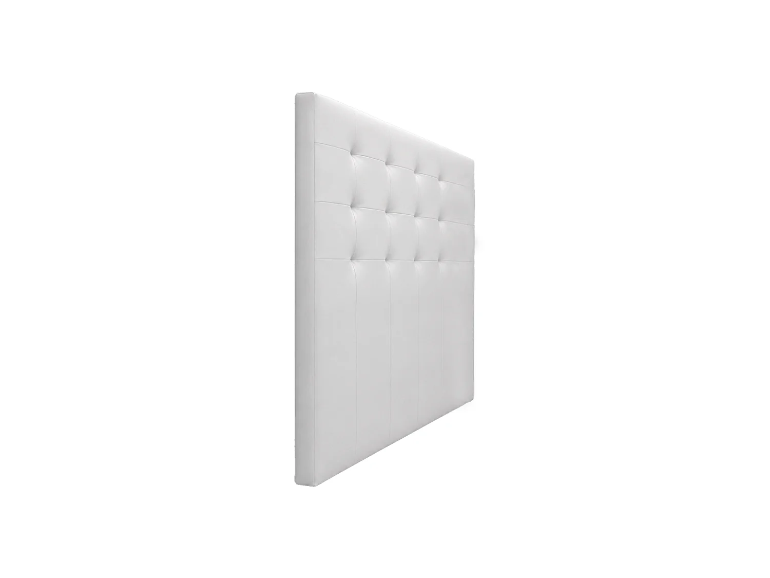 Cabecero de cama de 117x150x7 cm de plancha de madera y en polipiel en color blanco Olson