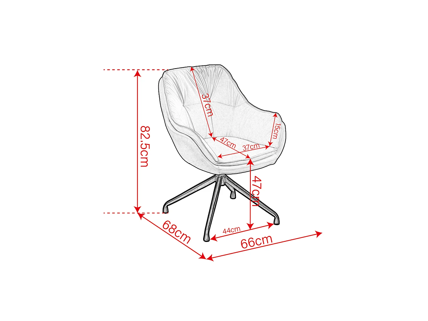 Chaise de bureau pivotante et confortable pour le télétravail