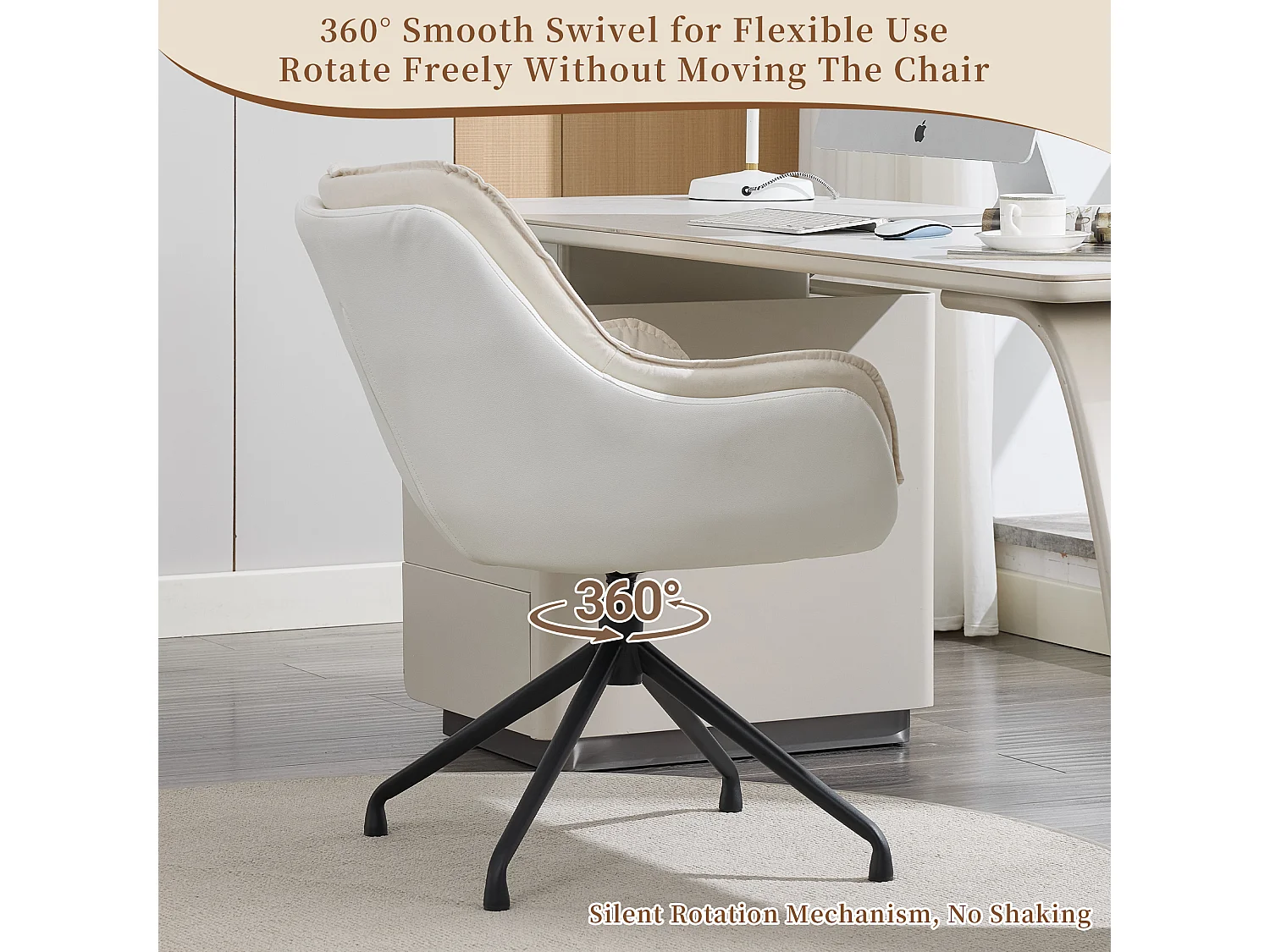 Chaise de bureau pivotante et confortable pour le télétravail