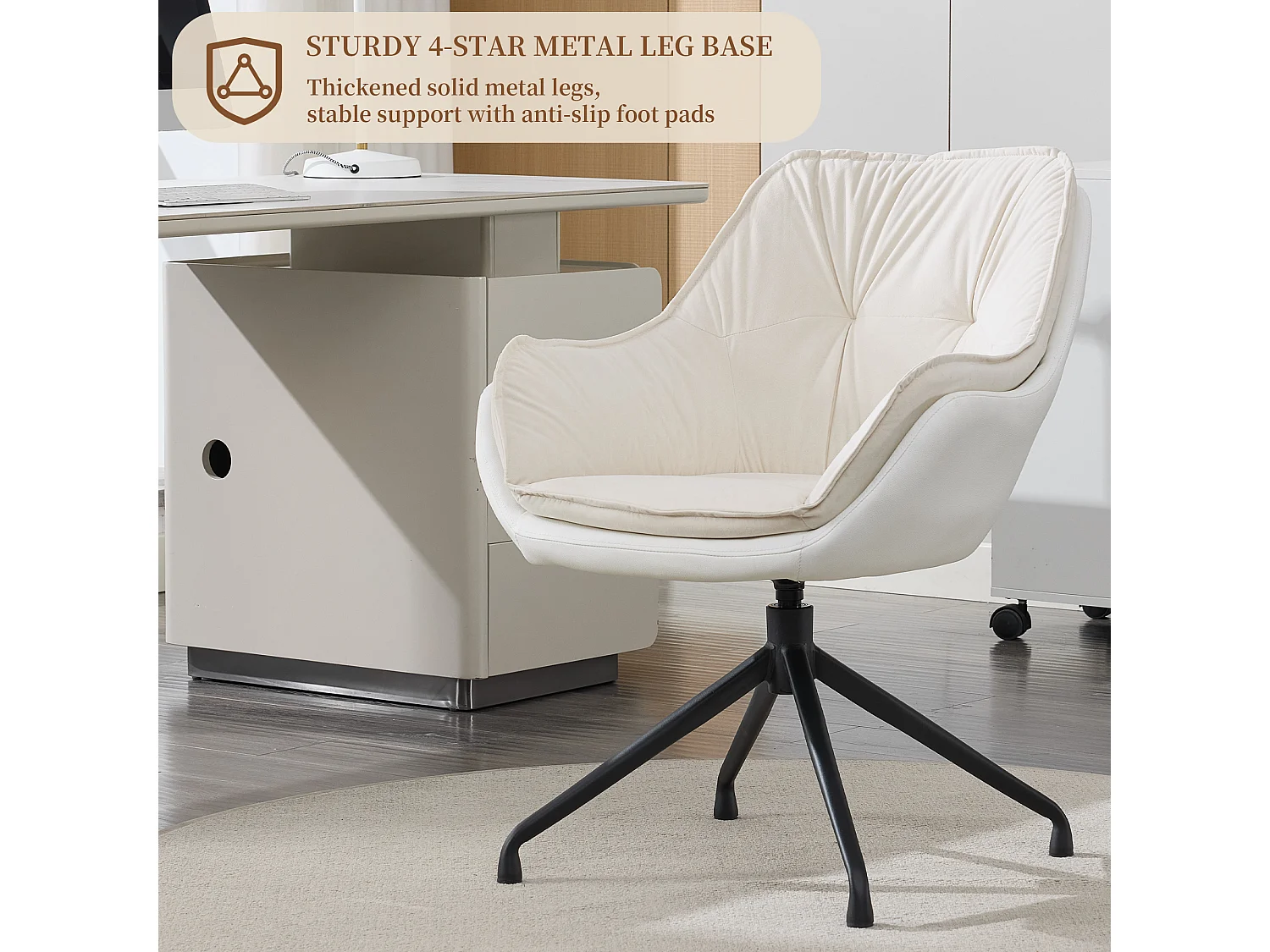 Chaise de bureau pivotante et confortable pour le télétravail
