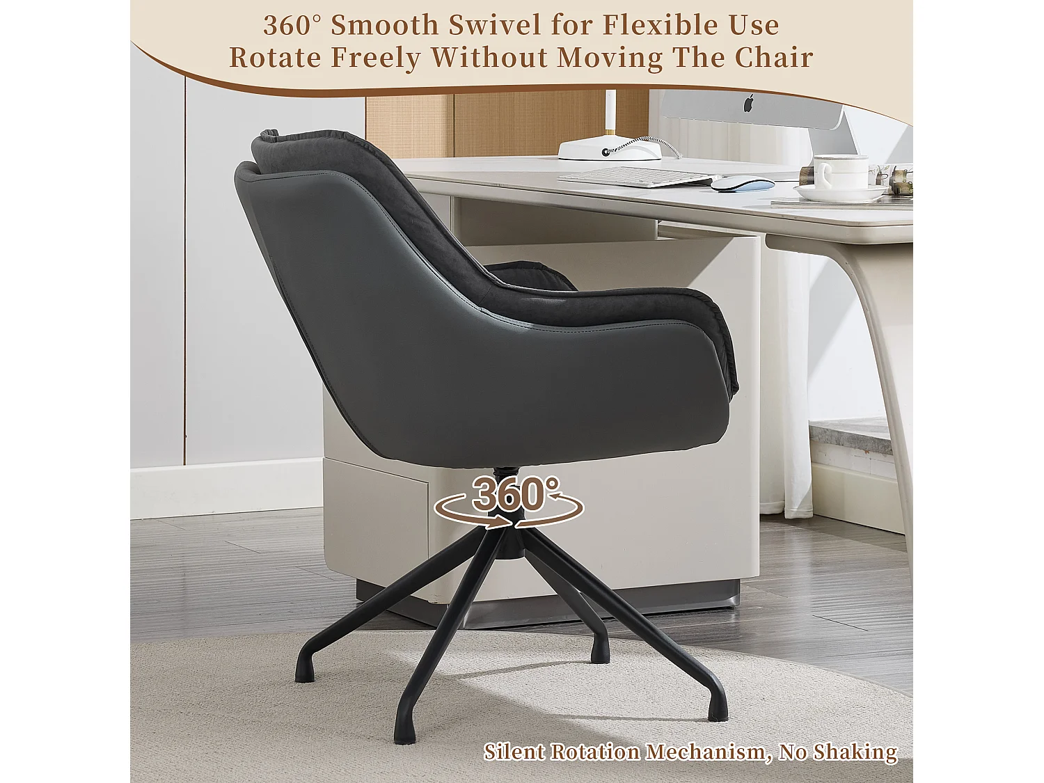 Chaise de bureau pivotante et confortable pour le télétravail