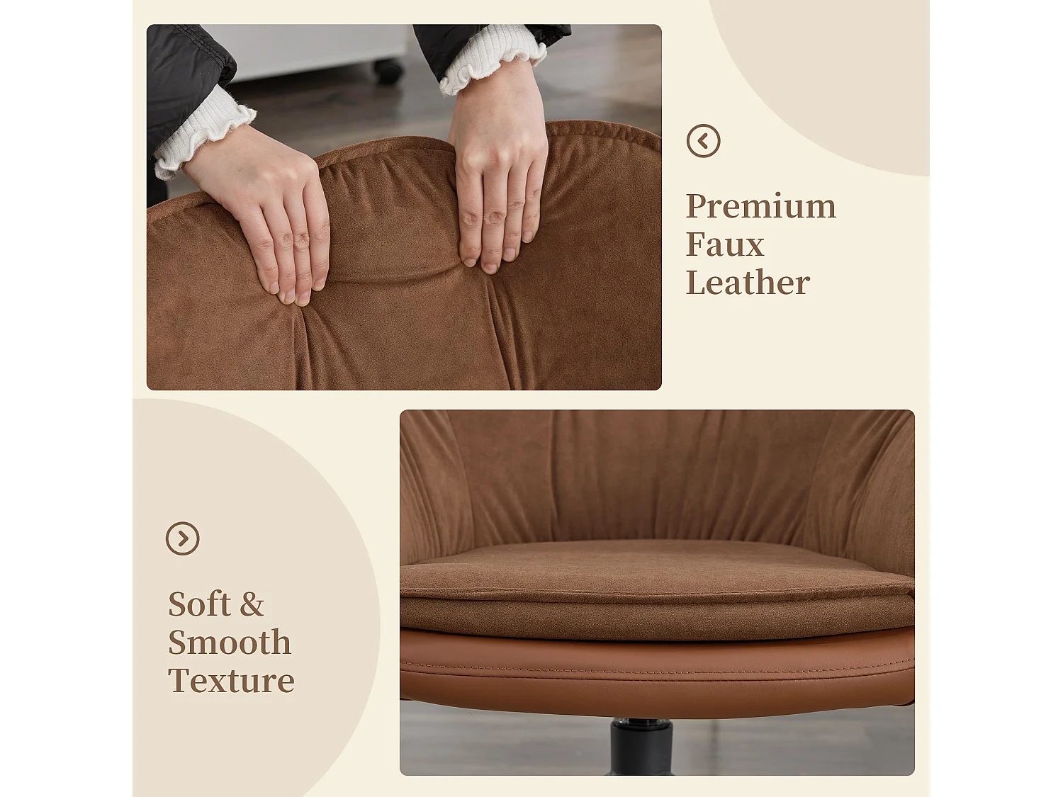 Chaise de bureau pivotante et confortable pour le télétravail