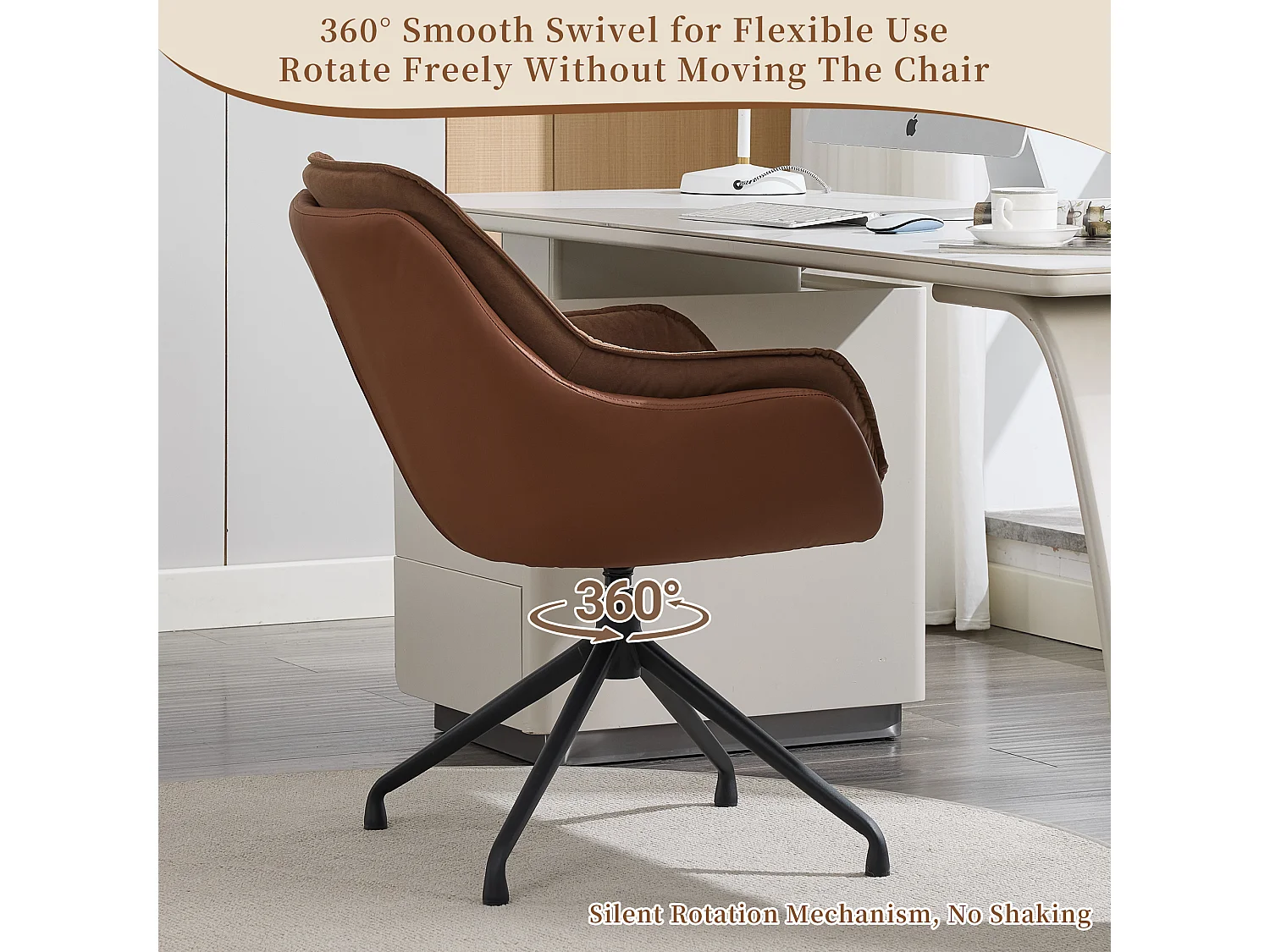 Chaise de bureau pivotante et confortable pour le télétravail