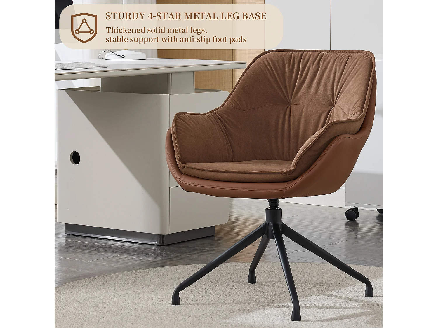 Chaise de bureau pivotante et confortable pour le télétravail