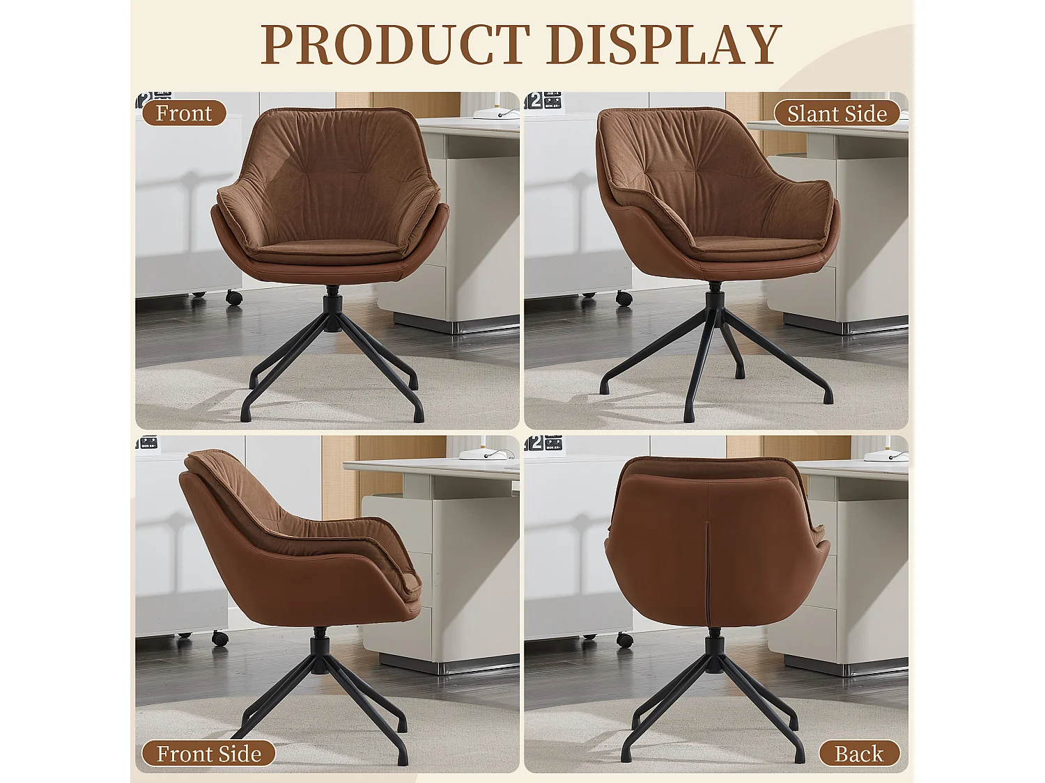 Chaise de bureau pivotante et confortable pour le télétravail