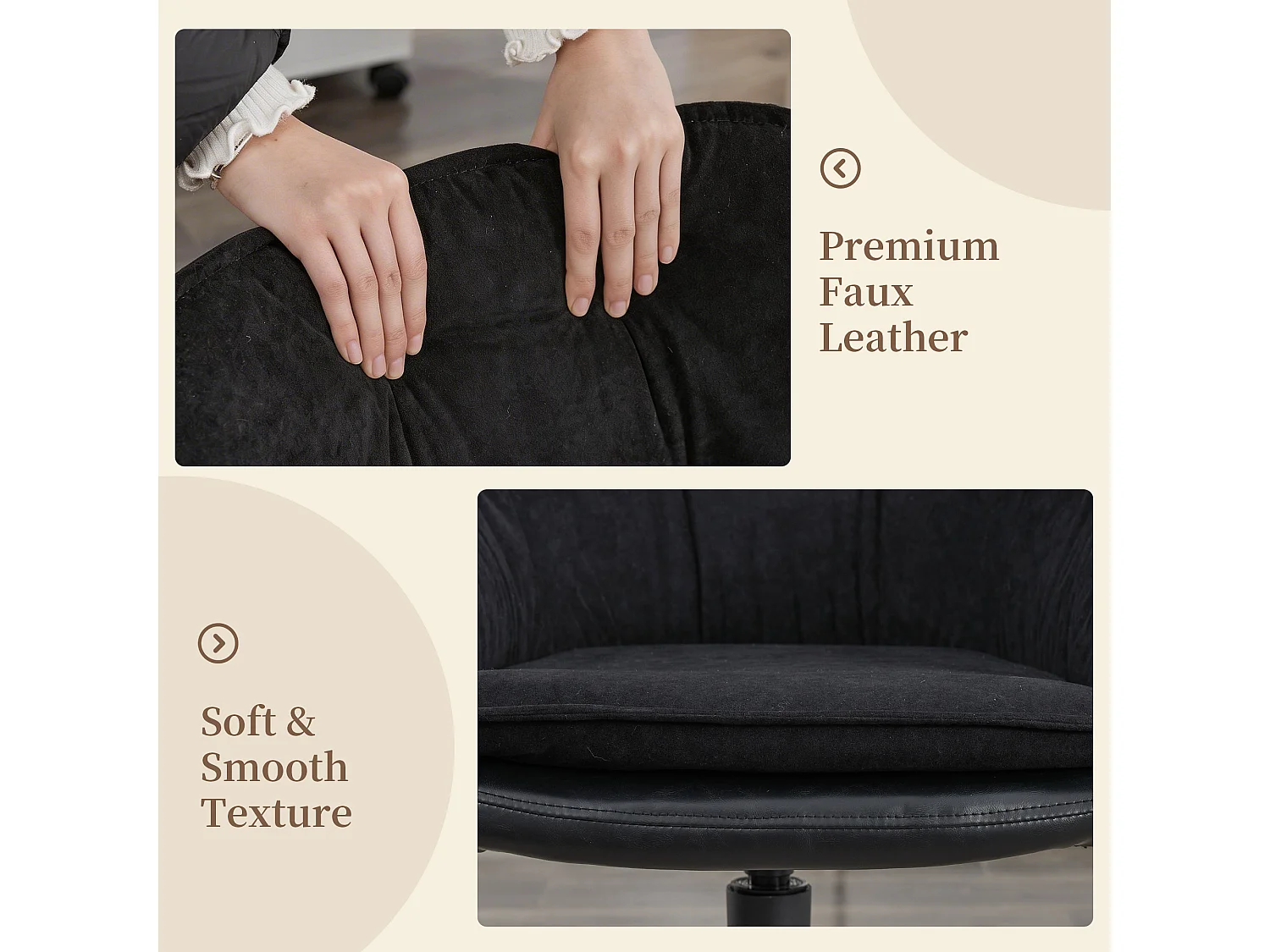Chaise de bureau pivotante et confortable pour le télétravail