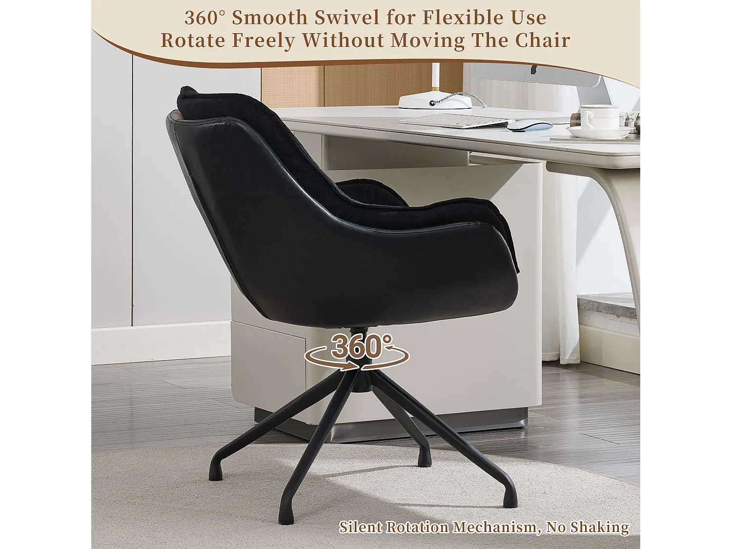 Chaise de bureau pivotante et confortable pour le télétravail