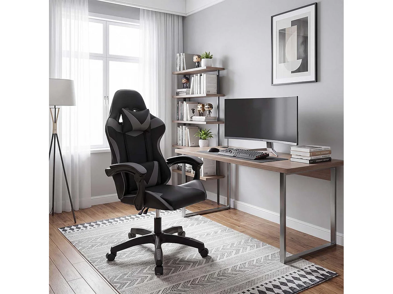 Silla gaming reclinable Viper 108-118 cm Negro - Gris