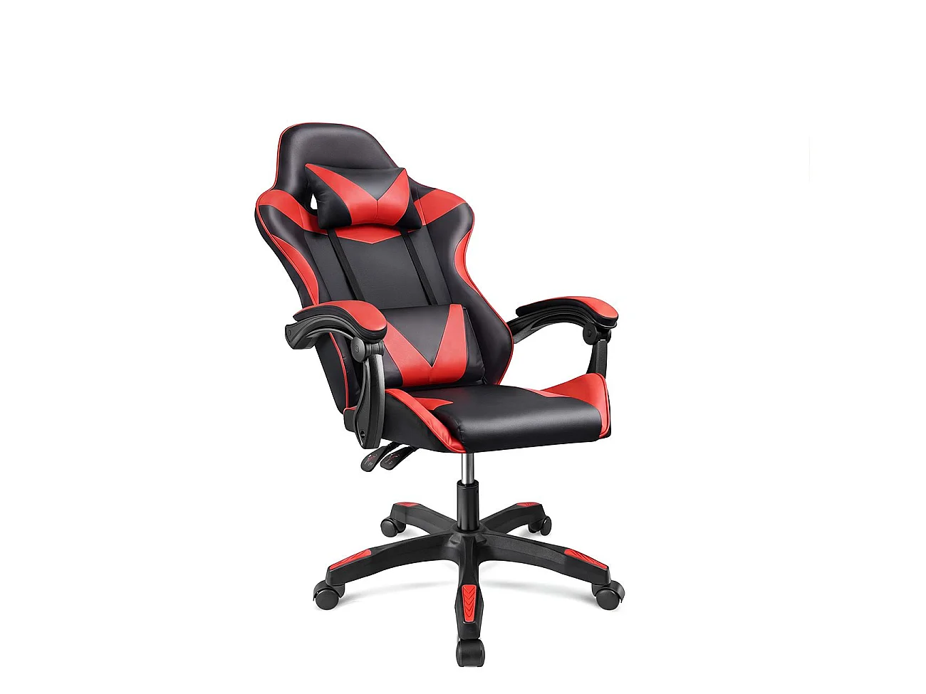 Silla gaming reclinable y con altura ajustable en negro y rojo 117-128 cm Viper Negro - Rojo